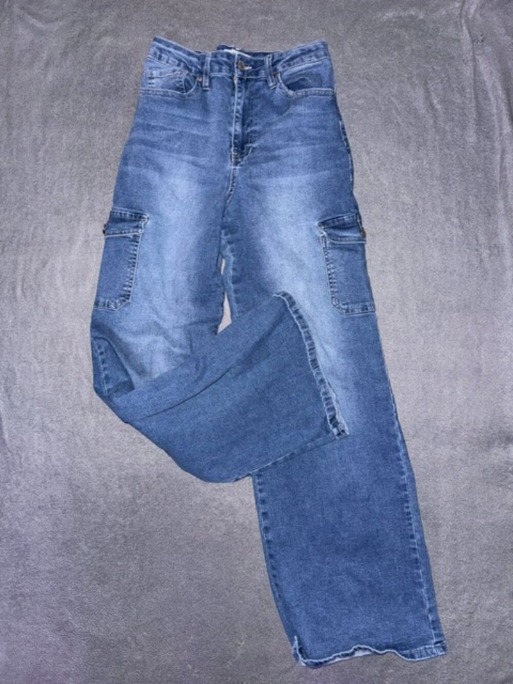 YMI High-Rise Skater Jeans Women’s Size 7/28 Blue Denim Cargo Style